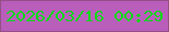 文字の大きさ：2、枠の色：944e86、背景の色：b95ebb、文字の色：06db16 無料ブログパーツのブログ時計