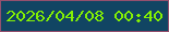 文字の大きさ：2、枠の色：94506e、背景の色：114563、文字の色：84f003 無料ブログパーツのブログ時計