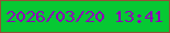 文字の大きさ：5、枠の色：945137、背景の色：07c833、文字の色：8e00ba 無料ブログパーツのブログ時計