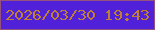 文字の大きさ：1、枠の色：94517b、背景の色：5021d9、文字の色：bd7f34 無料ブログパーツのブログ時計