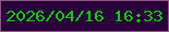 文字の大きさ：2、枠の色：94547c、背景の色：28013b、文字の色：0ecf02 無料ブログパーツのブログ時計
