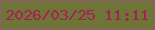 文字の大きさ：1、枠の色：945873、背景の色：6e7536、文字の色：a72053 無料ブログパーツのブログ時計