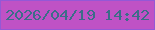 文字の大きさ：4、枠の色：9458d6、背景の色：bf52c5、文字の色：3c6d88 無料ブログパーツのブログ時計