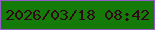 文字の大きさ：5、枠の色：945cca、背景の色：147a08、文字の色：2f0818 無料ブログパーツのブログ時計