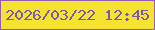 文字の大きさ：1、枠の色：945db3、背景の色：f6e330、文字の色：7a59b2 無料ブログパーツのブログ時計