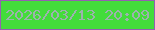 文字の大きさ：4、枠の色：9460b1、背景の色：43dc3b、文字の色：9cb2ae 無料ブログパーツのブログ時計