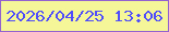 文字の大きさ：2、枠の色：9462cf、背景の色：f5f697、文字の色：4f4dfb 無料ブログパーツのブログ時計