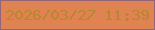 文字の大きさ：5、枠の色：946479、背景の色：de8351、文字の色：b9862d 無料ブログパーツのブログ時計