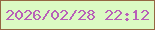 文字の大きさ：1、枠の色：946742、背景の色：dbfac3、文字の色：b860b8 無料ブログパーツのブログ時計