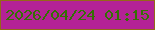 文字の大きさ：4、枠の色：946818、背景の色：b42296、文字の色：347004 無料ブログパーツのブログ時計