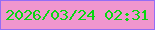 文字の大きさ：5、枠の色：946cf5、背景の色：f096ce、文字の色：09d711 無料ブログパーツのブログ時計