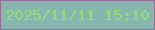 文字の大きさ：1、枠の色：946e99、背景の色：87b6af、文字の色：97dc78 無料ブログパーツのブログ時計
