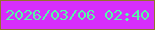 文字の大きさ：2、枠の色：94722f、背景の色：d72efc、文字の色：57f8a6 無料ブログパーツのブログ時計