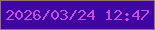 文字の大きさ：2、枠の色：94736b、背景の色：3f04a4、文字の色：c74fd5 無料ブログパーツのブログ時計