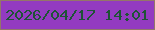 文字の大きさ：5、枠の色：947669、背景の色：933bc1、文字の色：1e5336 無料ブログパーツのブログ時計