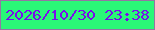 文字の大きさ：2、枠の色：9476a3、背景の色：2af877、文字の色：7a0deb 無料ブログパーツのブログ時計