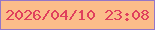 文字の大きさ：5、枠の色：9476c7、背景の色：fbbd8a、文字の色：e0405d 無料ブログパーツのブログ時計