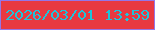 文字の大きさ：3、枠の色：9476e7、背景の色：e83941、文字の色：1dc4da 無料ブログパーツのブログ時計