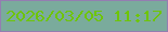 文字の大きさ：2、枠の色：947eb1、背景の色：7aab9c、文字の色：6ec506 無料ブログパーツのブログ時計