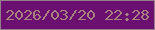 文字の大きさ：2、枠の色：94808b、背景の色：6b1071、文字の色：a68180 無料ブログパーツのブログ時計