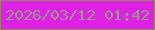 文字の大きさ：2、枠の色：948460、背景の色：de21e5、文字の色：9a9a88 無料ブログパーツのブログ時計