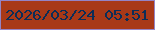 文字の大きさ：3、枠の色：9484c6、背景の色：a83918、文字の色：0b2d57 無料ブログパーツのブログ時計