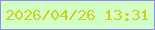 文字の大きさ：5、枠の色：9489fb、背景の色：d2ffc4、文字の色：ccd121 無料ブログパーツのブログ時計