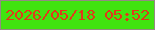 文字の大きさ：2、枠の色：948a83、背景の色：41e310、文字の色：e0391a 無料ブログパーツのブログ時計