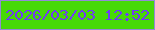 文字の大きさ：2、枠の色：948ad8、背景の色：47d908、文字の色：703af7 無料ブログパーツのブログ時計