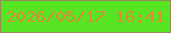 文字の大きさ：3、枠の色：948b57、背景の色：57e523、文字の色：d98d34 無料ブログパーツのブログ時計