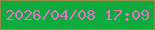 文字の大きさ：5、枠の色：948d47、背景の色：0eab3c、文字の色：e374c5 無料ブログパーツのブログ時計