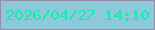 文字の大きさ：3、枠の色：948daa、背景の色：8ccadb、文字の色：11edaf 無料ブログパーツのブログ時計