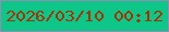 文字の大きさ：1、枠の色：948db3、背景の色：0fc689、文字の色：a73004 無料ブログパーツのブログ時計