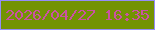 文字の大きさ：4、枠の色：948df8、背景の色：739302、文字の色：ca52a2 無料ブログパーツのブログ時計