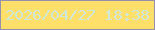 文字の大きさ：4、枠の色：948fad、背景の色：fedf6a、文字の色：d1e8d8 無料ブログパーツのブログ時計