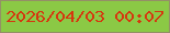 文字の大きさ：3、枠の色：949066、背景の色：8bc945、文字の色：d5370f 無料ブログパーツのブログ時計