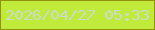 文字の大きさ：5、枠の色：94910d、背景の色：c1eb3b、文字の色：c8ddce 無料ブログパーツのブログ時計