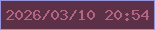 文字の大きさ：2、枠の色：9494dc、背景の色：5c3046、文字の色：b46582 無料ブログパーツのブログ時計
