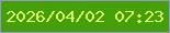 文字の大きさ：2、枠の色：9497cd、背景の色：459f09、文字の色：dcf575 無料ブログパーツのブログ時計