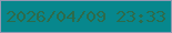 文字の大きさ：2、枠の色：9499b2、背景の色：07878d、文字の色：2d6b4b 無料ブログパーツのブログ時計