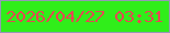 文字の大きさ：2、枠の色：9499b5、背景の色：30ee1a、文字の色：e54852 無料ブログパーツのブログ時計