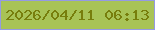 文字の大きさ：2、枠の色：949ae3、背景の色：a8c356、文字の色：777e0c 無料ブログパーツのブログ時計