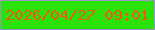 文字の大きさ：1、枠の色：949bb9、背景の色：2be20a、文字の色：f75a17 無料ブログパーツのブログ時計