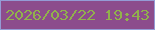 文字の大きさ：3、枠の色：949bd5、背景の色：8c4c8c、文字の色：91b14c 無料ブログパーツのブログ時計
