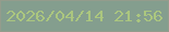 文字の大きさ：1、枠の色：949c8c、背景の色：849e8e、文字の色：abc67f 無料ブログパーツのブログ時計