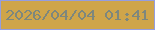 文字の大きさ：5、枠の色：949de0、背景の色：cfa54a、文字の色：7d877d 無料ブログパーツのブログ時計