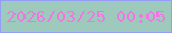 文字の大きさ：5、枠の色：949ef6、背景の色：9dcabd、文字の色：f175e5 無料ブログパーツのブログ時計