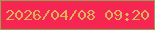 文字の大きさ：1、枠の色：94a055、背景の色：f62552、文字の色：deb256 無料ブログパーツのブログ時計