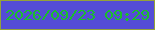 文字の大きさ：3、枠の色：94a239、背景の色：544cd6、文字の色：1abf2c 無料ブログパーツのブログ時計