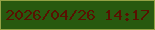 文字の大きさ：4、枠の色：94a245、背景の色：28590f、文字の色：581101 無料ブログパーツのブログ時計